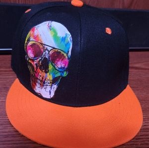 Black and orange custom made hat